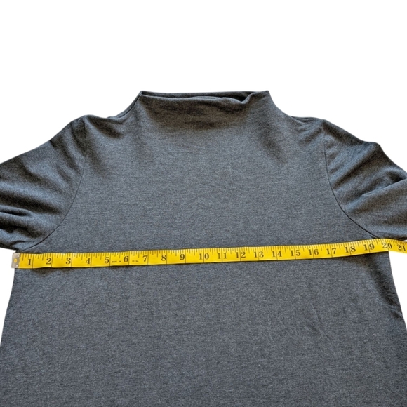Encircled The Comfy Blouse Dark Grey Puff Sleeves Mock Neck Women's size Large - Picture 10 of 11